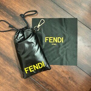 Authentic Fendi Puffer Sunglasses Case/Pouch With Cleaning Cloth